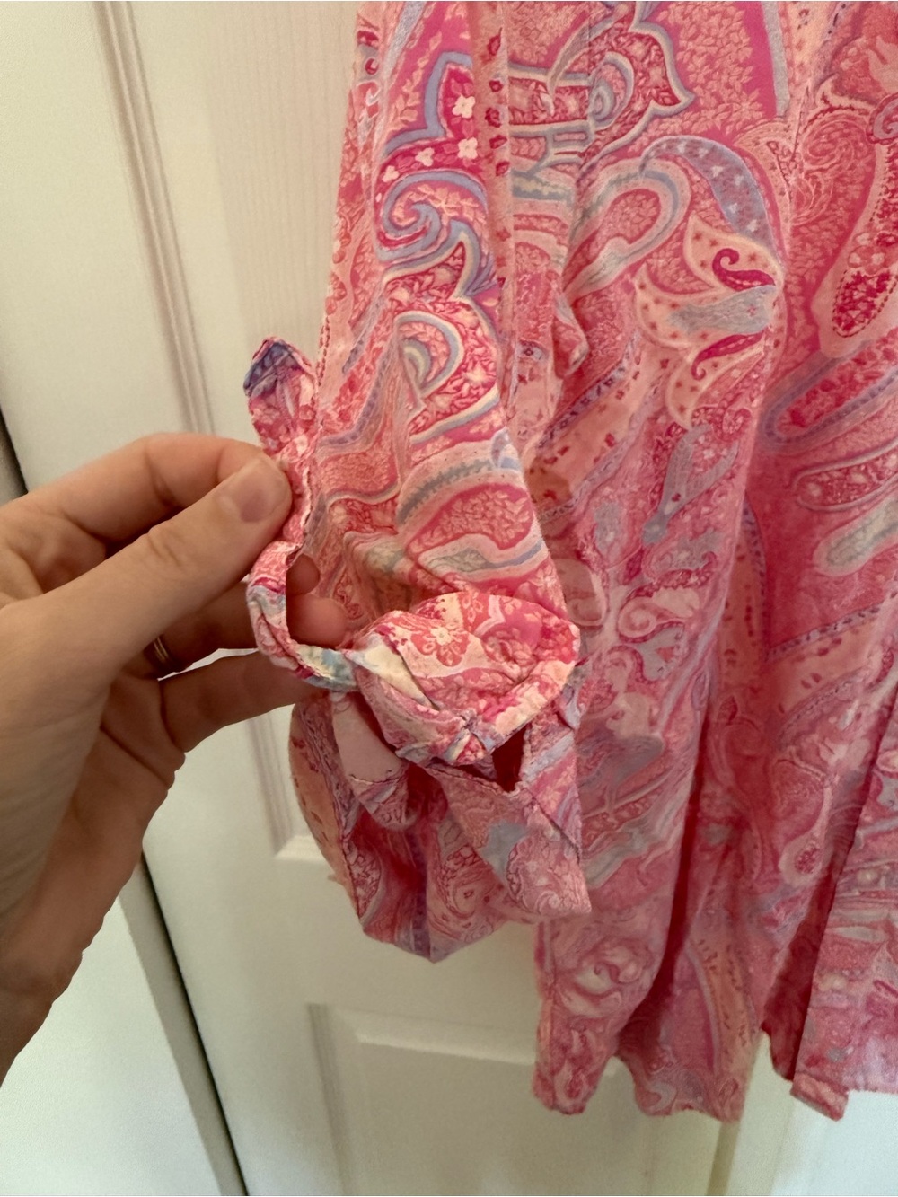 Lauren Ralph Lauren Pink Paisley Sleep Shirt Night Shirt Long Sleeve Size Medium - Picture 10 of 12